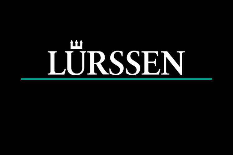Lürssen logo on a black background.