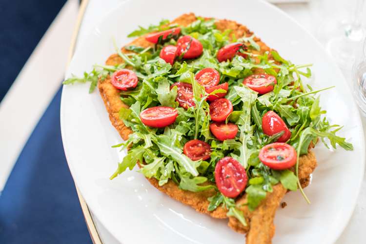 Rocket, tomato and Milanese meat